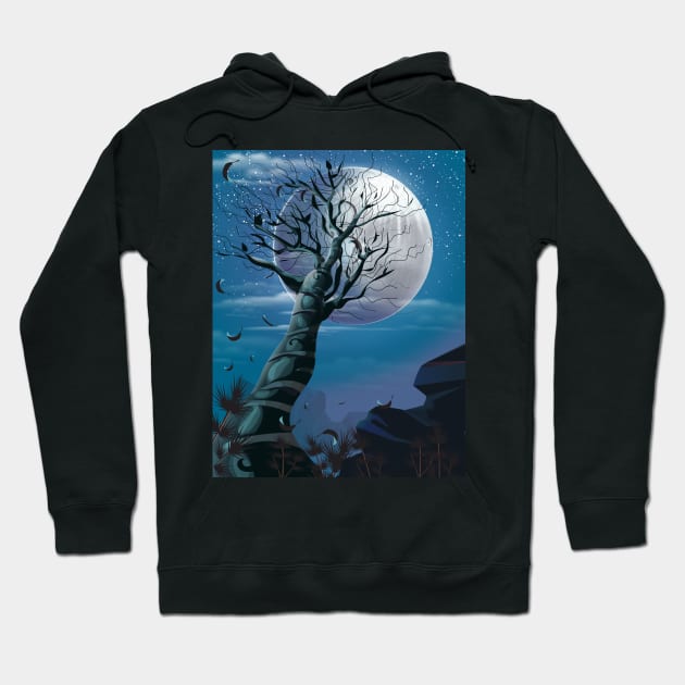 Tree under the Moonlight Hoodie by nickemporium1